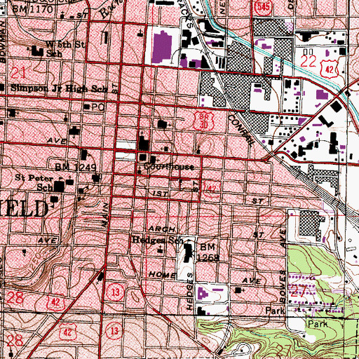 Topographic Map of Shiloh Baptist Church, OH