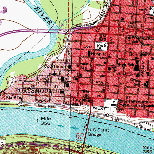 Topographic Map of Bigelow Church, OH
