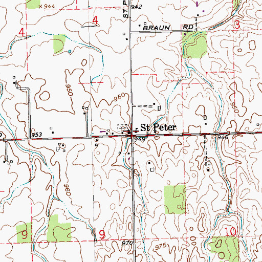 Topographic Map of Saint Peter Church, OH