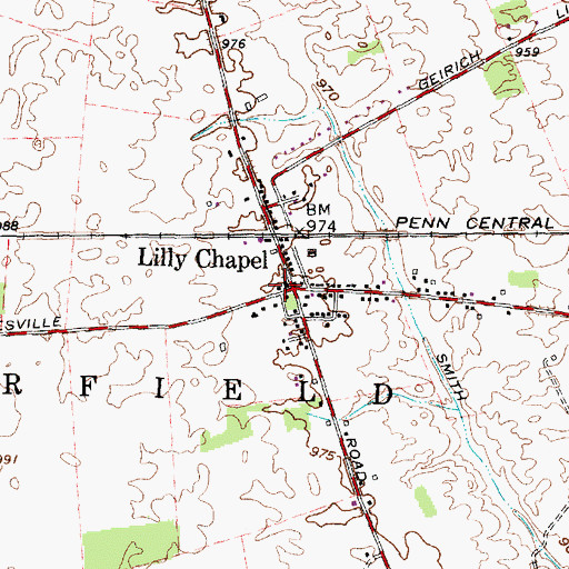 Topographic Map of Lilly Chapel United Methodist Church, OH
