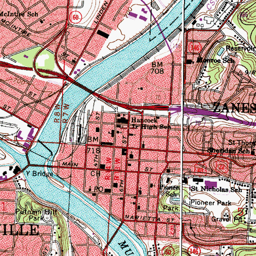 Topographic Map of Saint James Episcopal Church, OH