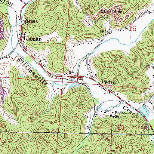 Topographic Map of Cannons Creek, OH