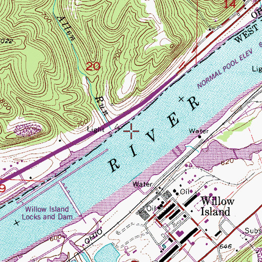 Topographic Map of Allen Run, OH