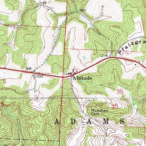 Topographic Map of Altitude, OH