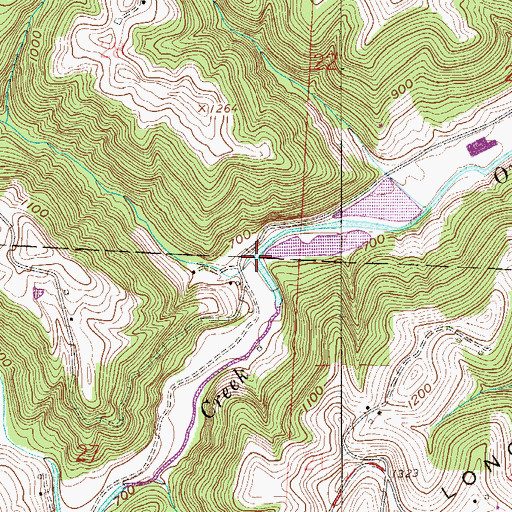 Topographic Map of Alum Run, OH