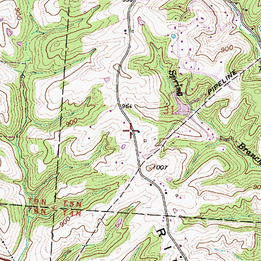 Topographic Map of Angel Ridge, OH