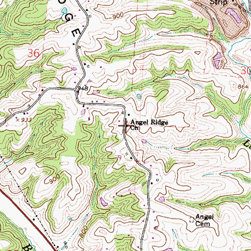Topographic Map of Angel Ridge Church, OH