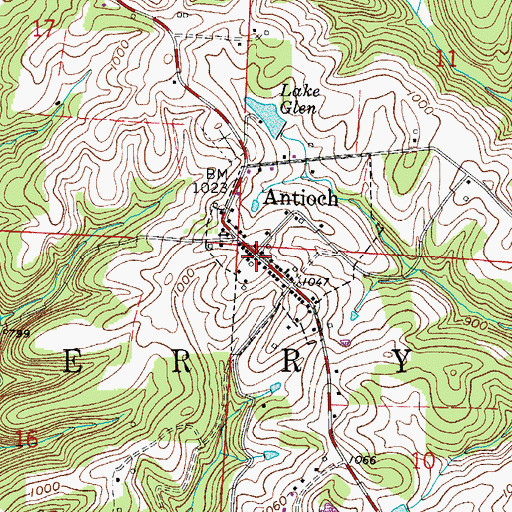 Topographic Map of Antioch, OH