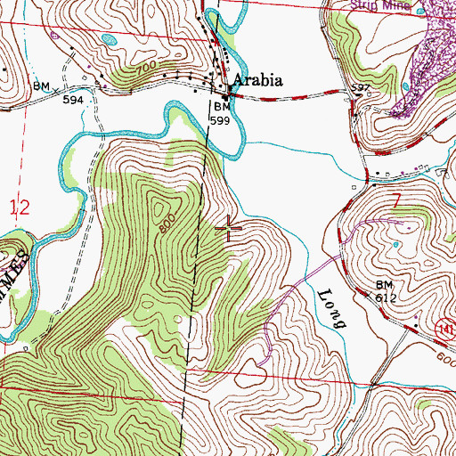 Topographic Map of Arabia, OH
