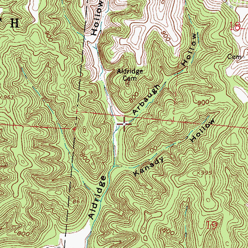 Topographic Map of Arbaugh Hollow, OH