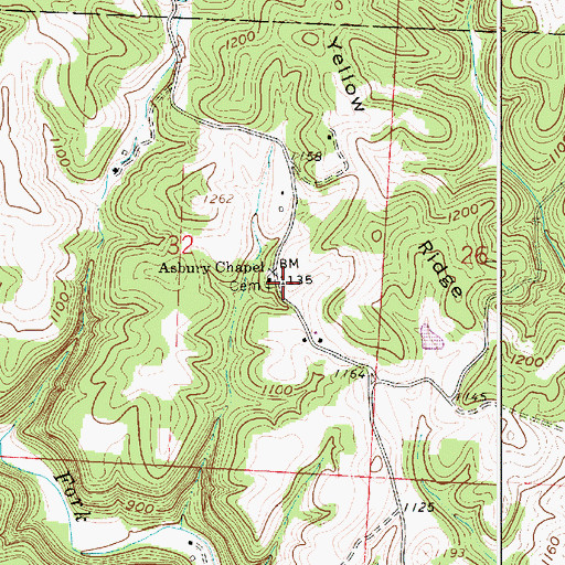 Topographic Map of Asbury Chapel, OH