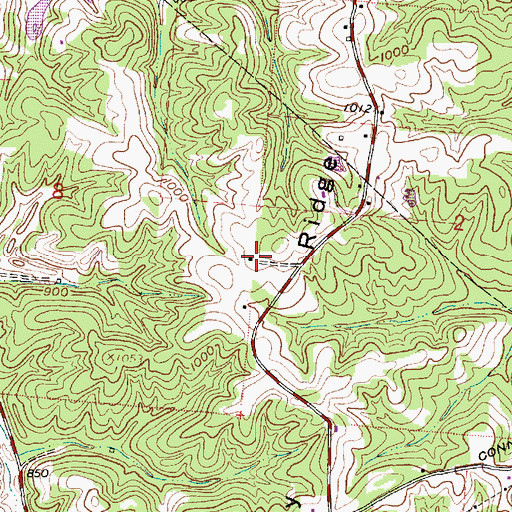 Topographic Map of Asbury Ridge, OH