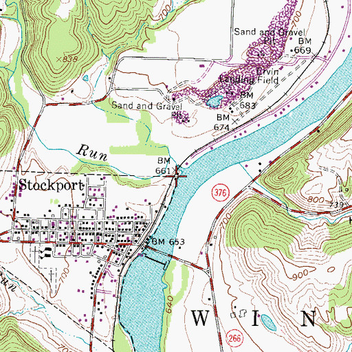 Topographic Map of Bald Eagle Run, OH