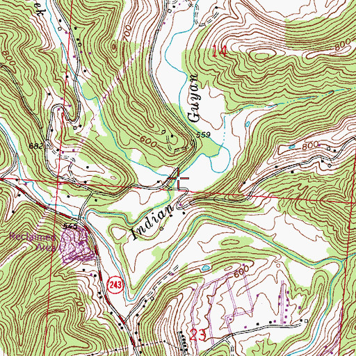 Topographic Map of Bear Creek, OH