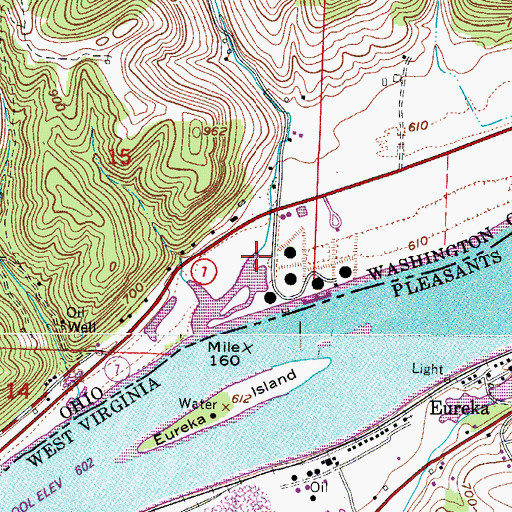 Topographic Map of Bells Run, OH