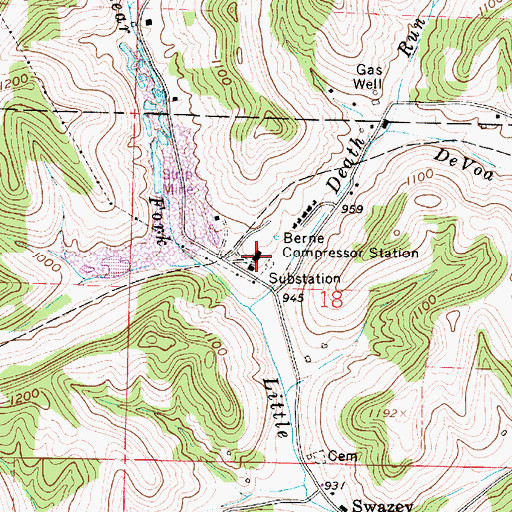 Topographic Map of Berne Compressor Station, OH