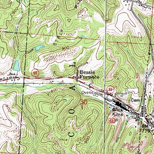 Topographic Map of Bessie Furnace, OH