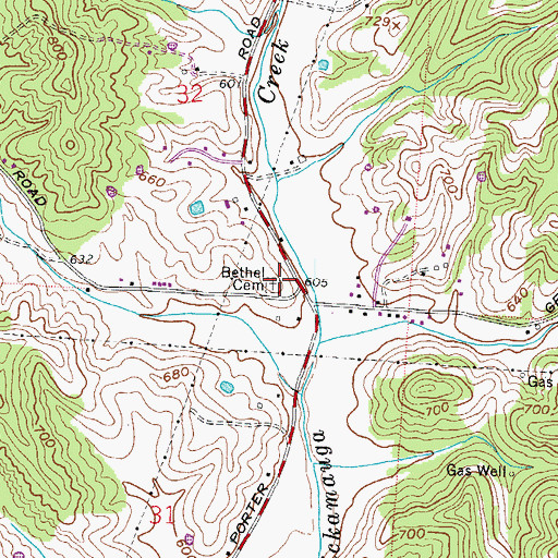 Topographic Map of Bethel Cemetery, OH