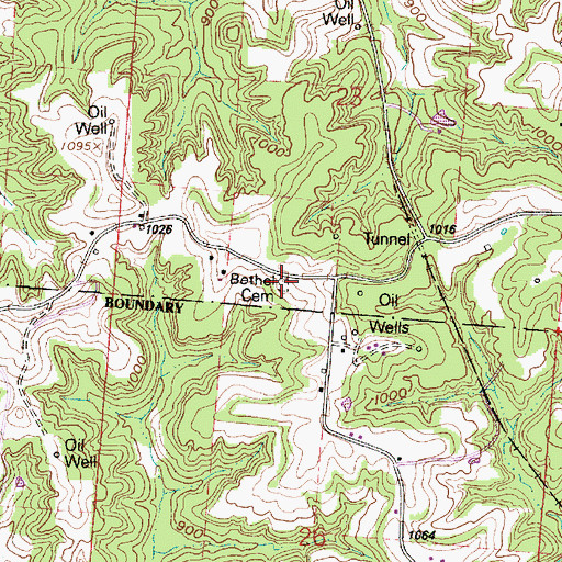 Topographic Map of Bethel Cemetery, OH