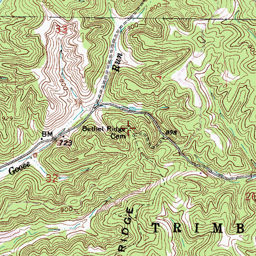 Topographic Map of Bethel Ridge Cemetery, OH