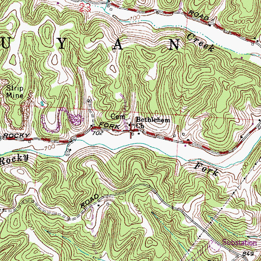 Topographic Map of Bethlehem Church, OH