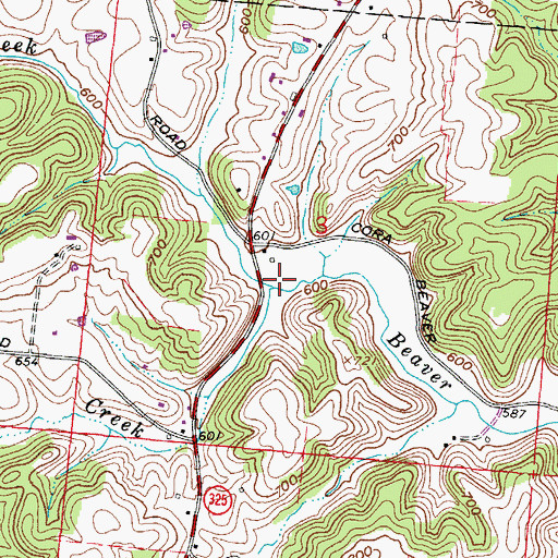 Topographic Map of Big Beaver Creek, OH