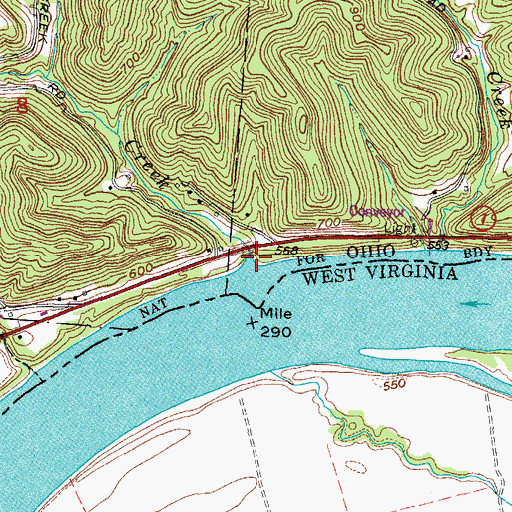 Topographic Map of Big Creek, OH