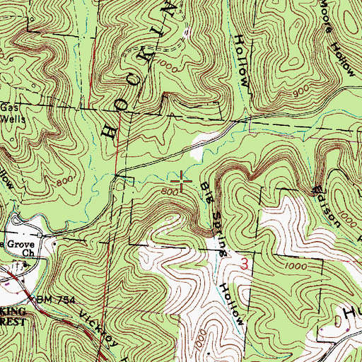 Topographic Map of Big Spring Hollow, OH