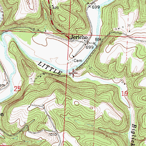 Topographic Map of Biglick Run, OH
