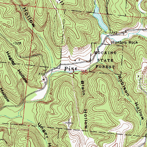 Topographic Map of Blain Hollow, OH