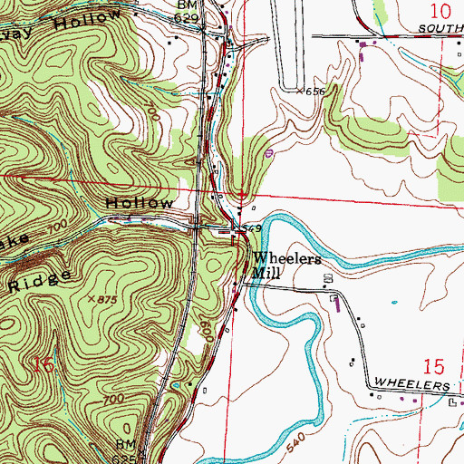 Topographic Map of Blake Hollow, OH