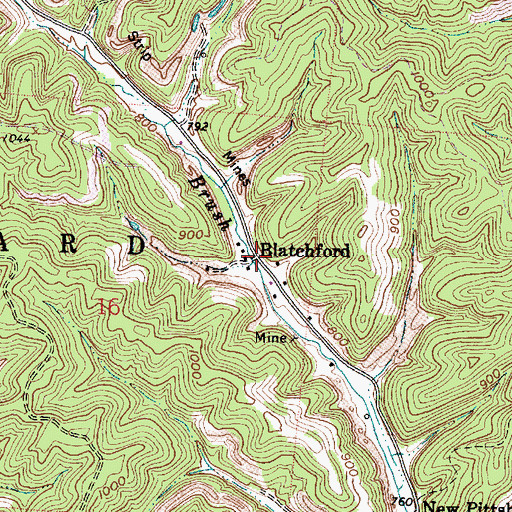 Topographic Map of Blatchford, OH