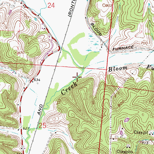 Topographic Map of Bloom Furnace Creek, OH
