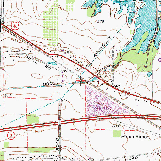 Topographic Map of Boos Ditch, OH
