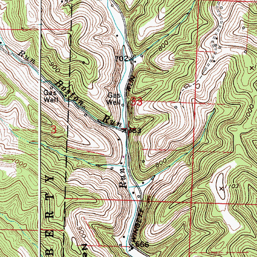 Topographic Map of Boston Run, OH