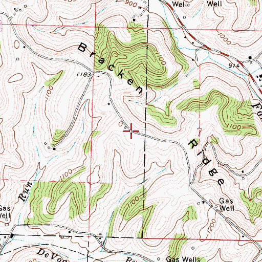 Topographic Map of Bracken Ridge, OH