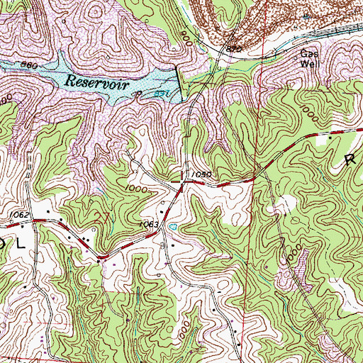 Topographic Map of Bristol Ridge, OH