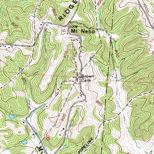 Topographic Map of Brown Cemetery, OH