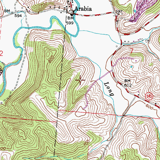 Topographic Map of Buck Creek, OH