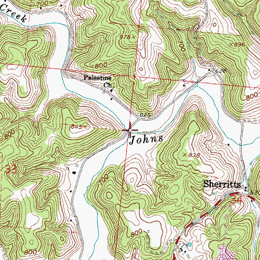 Topographic Map of Buckeye Creek, OH