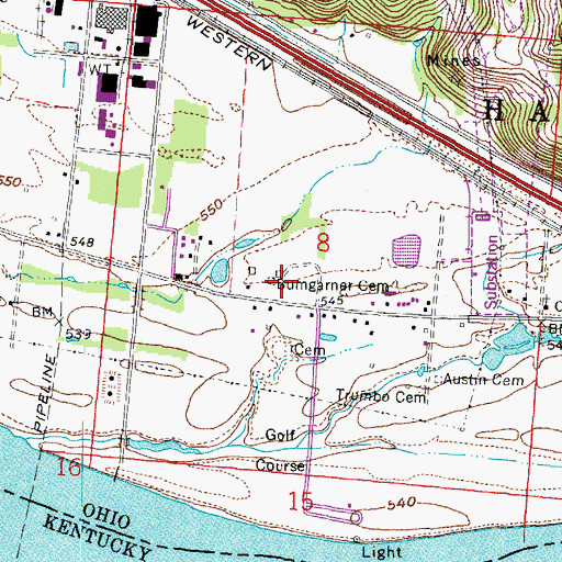 Topographic Map of Bumgarner Cemetery, OH