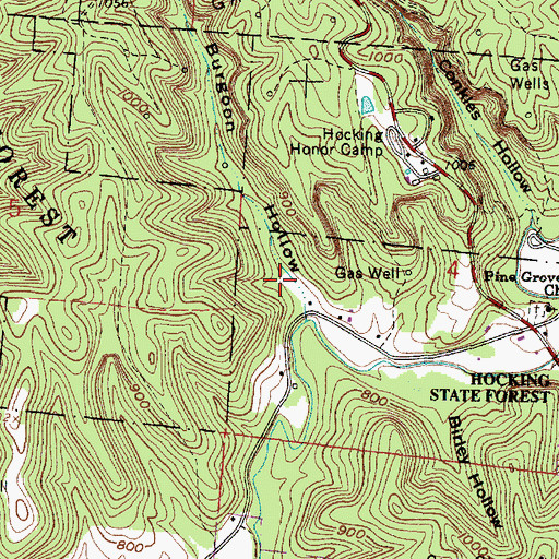 Topographic Map of Burgoon Hollow, OH