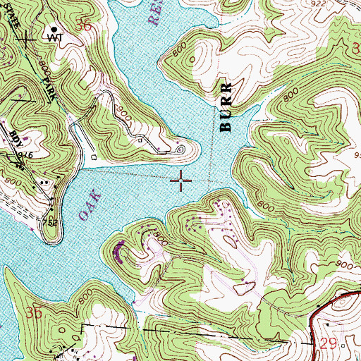 Topographic Map of Burr Oak State Park, OH