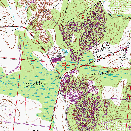 Topographic Map of Cackley Swamp, OH