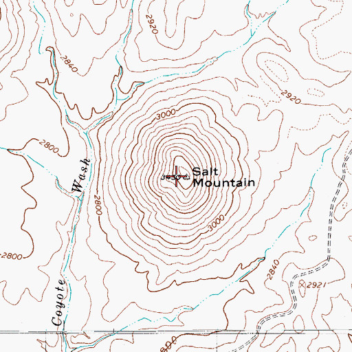 Topographic Map of Salt Mountain, AZ