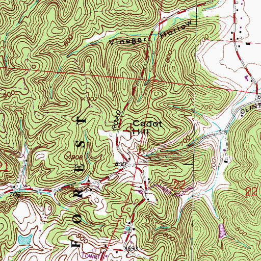 Topographic Map of Cadot Hill, OH