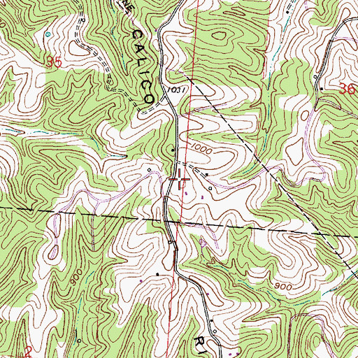 Topographic Map of Calico Ridge, OH