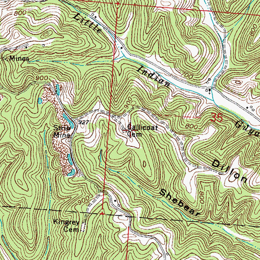Topographic Map of Callicoat Cemetery, OH