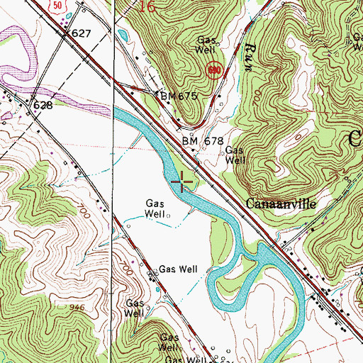 Topographic Map of Canaanville Run, OH
