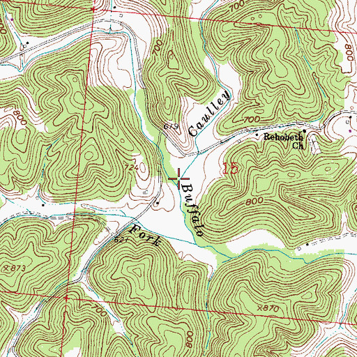 Topographic Map of Caulley Creek, OH